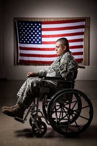 disabled veteran sitting in a wheelchair