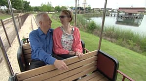 Gorgon Hartman wanted to build a fully accessible theme park, where anyone could fit in. He opened Morgan's Wonderland in San Antonio in 2010. He is pictured here with his daughter Morgan as they ride the train in the park.